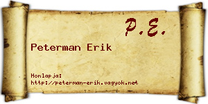 Peterman Erik névjegykártya